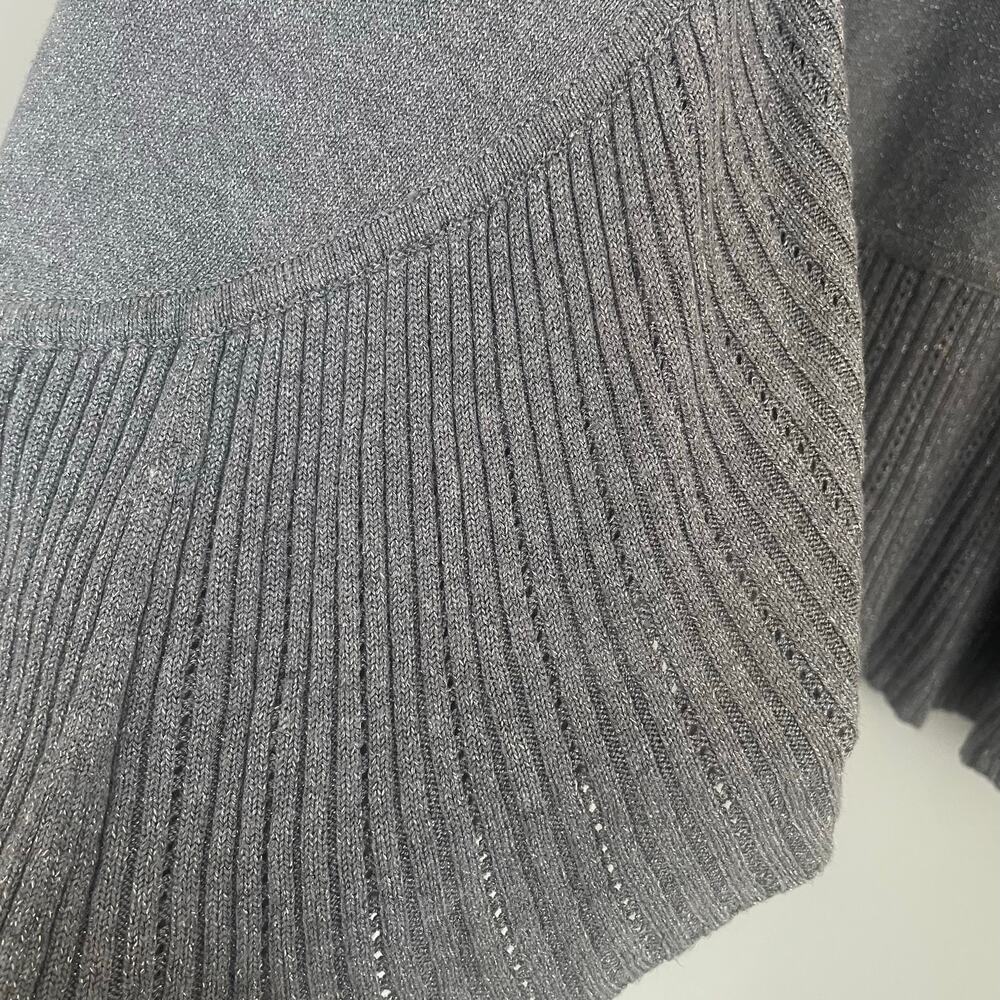 White House Black Market Sz L open front metallic cardigan - Picture 6 of 13